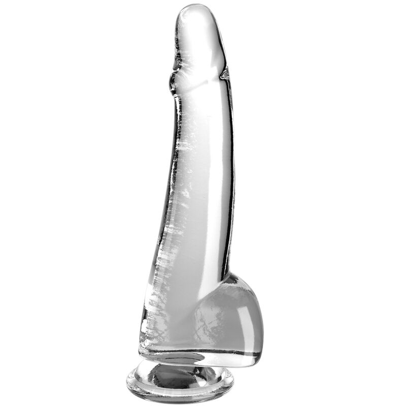 KING COCK klar dildo med testiklar 19 cm