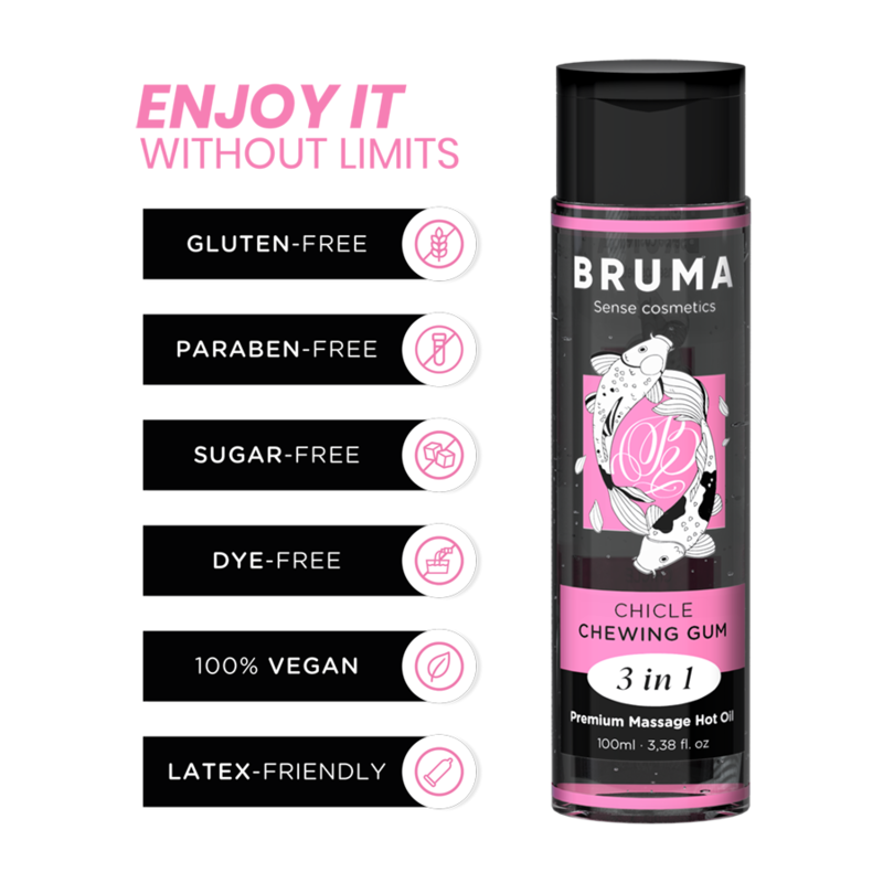 BRUMA Premium Massage Hot Oil Chewing Gum 3 i 1 100 ml