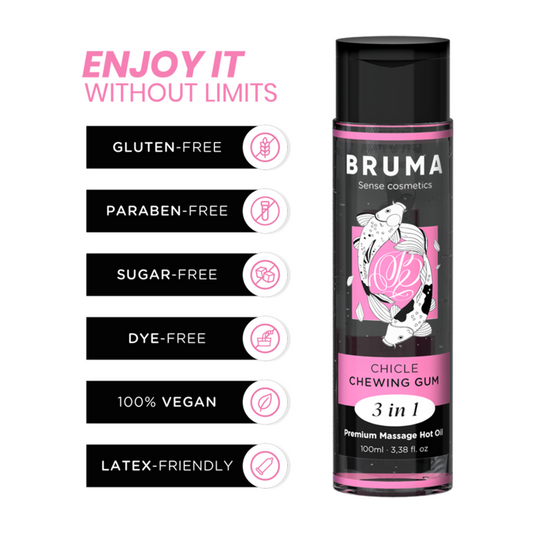 BRUMA Premium Massage Hot Oil Chewing Gum 3 i 1 100 ml