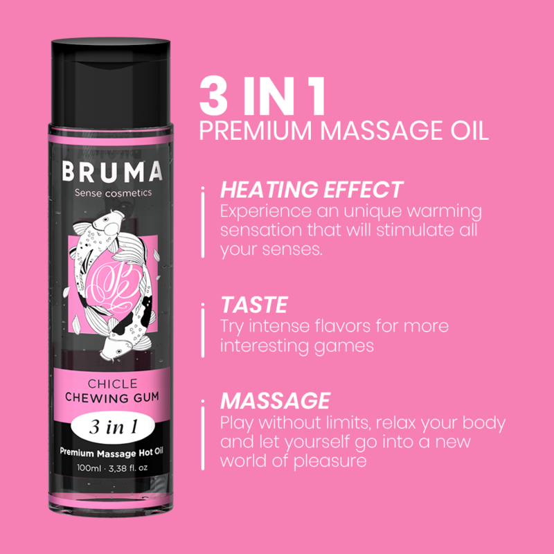 BRUMA Premium Massage Hot Oil Chewing Gum 3 i 1 100 ml