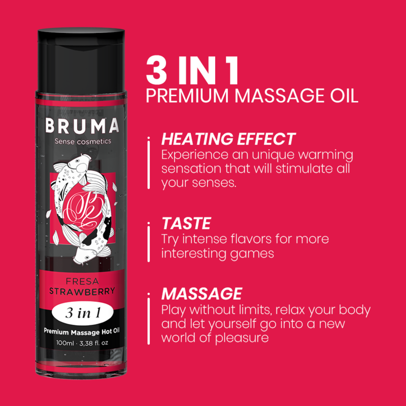 BRUMA Premium Massageolja Jordgubb 3 i 1 100 ml