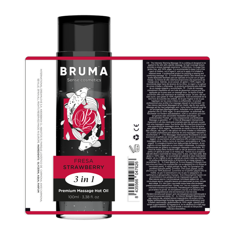 BRUMA Premium Massageolja Jordgubb 3 i 1 100 ml