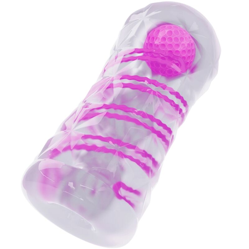 Transparent manlig masturbator med spiral och bollar
