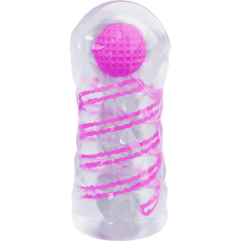 Transparent manlig masturbator med spiral och bollar