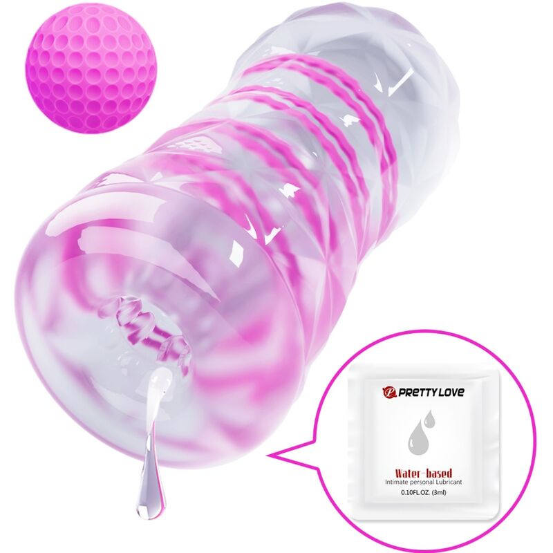 Transparent manlig masturbator med spiral och bollar