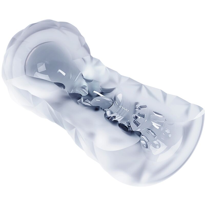 Transparent manlig masturbator med spiral och bollar