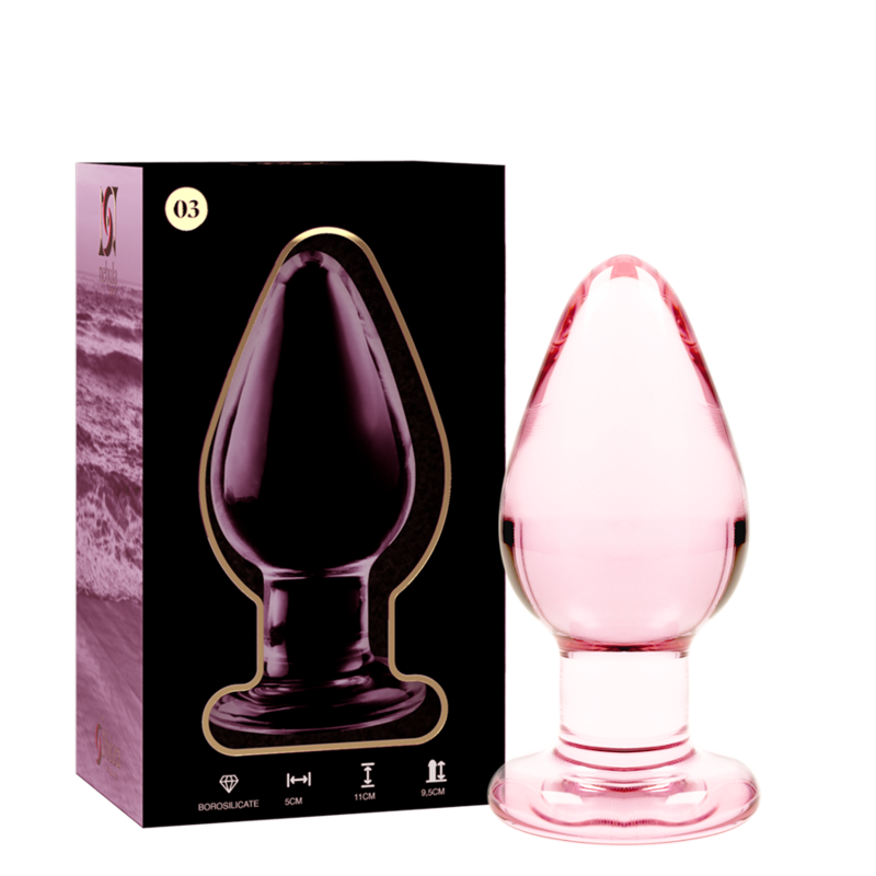 NEBULA SERIES BY IBIZA analplugg i rosa borosilikatglas 11 cm
