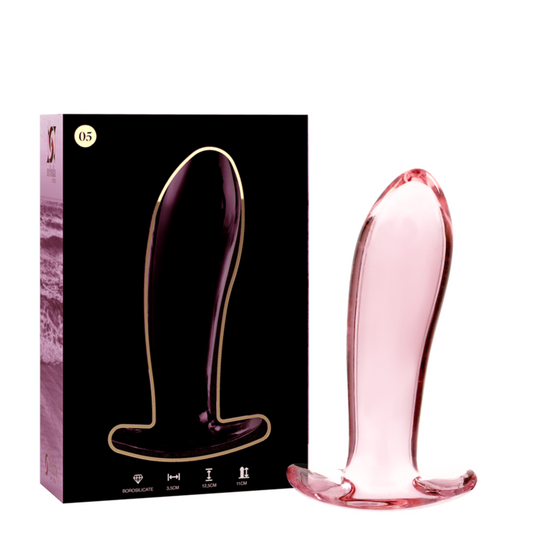 NEBULA SERIES BY IBIZA - MODEL 5 ANAL PLUG BOROSILICATE GLASS PINK 12,5 CM -O- 3,5 CM