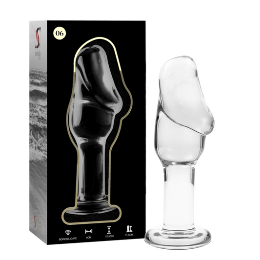 NEBULA SERIES BY IBIZA - MODEL 6 ANAL PLUG BOROSILICATE GLASS CLEAR 12,5 CM -O- 4 CM