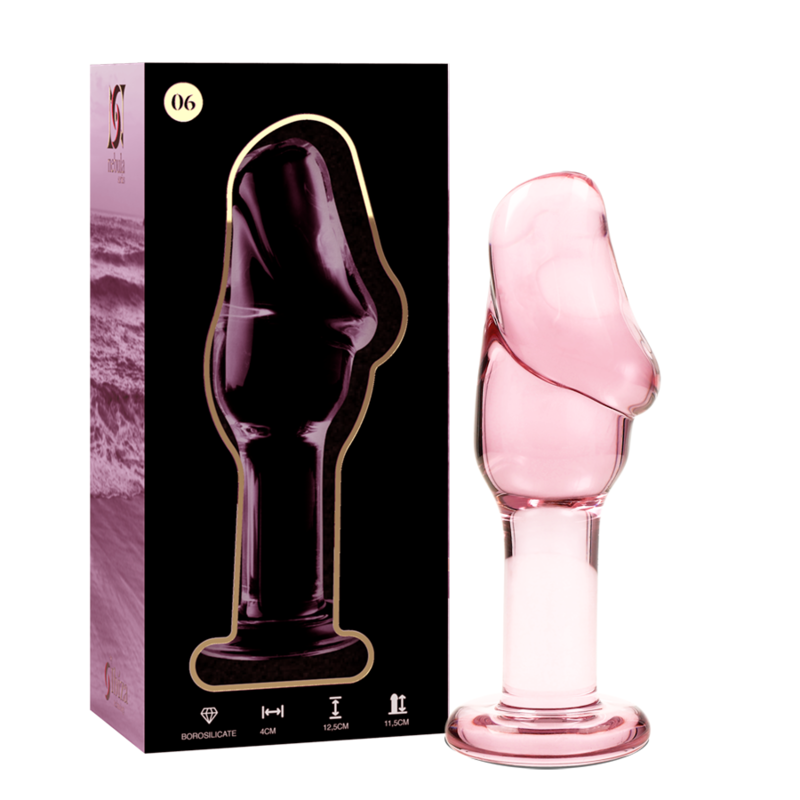 NEBULA SERIES BY IBIZA - MODEL 6 ANAL PLUG BOROSILICATE GLASS PINK 12,5 CM -O- 4 CM