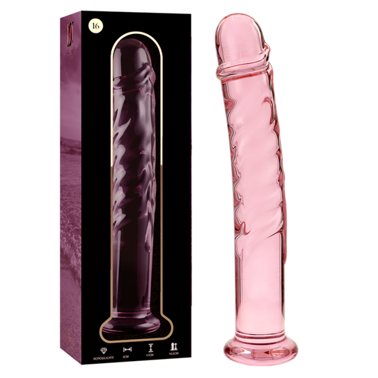 NEBULA SERIES BY IBIZA dildo i borosilikatglas, rosa, 18,5 cm