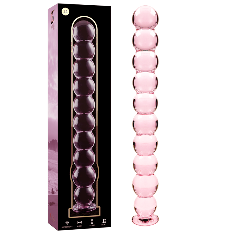 NEBULA SERIES BY IBIZA dildo i borosilikatglas, rosa, 21.5 cm