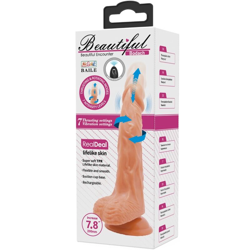 BAILE - BODACH REALISTISK VIBRATOR MED FJÄRRKONTROLL OCH SUCTION CUP