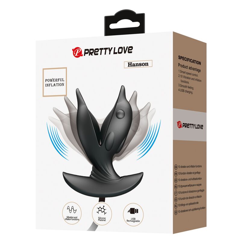 PRETTY LOVE delfin analplugg med uppblåsningsfunktion