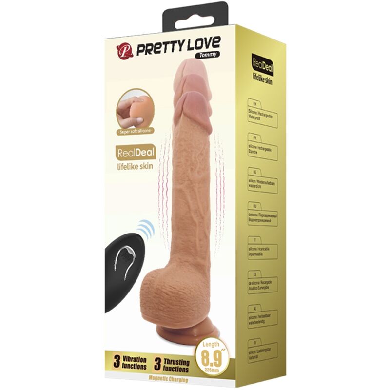 PRETTY LOVE Tommy realistisk dildo vibrator 22,5 cm
