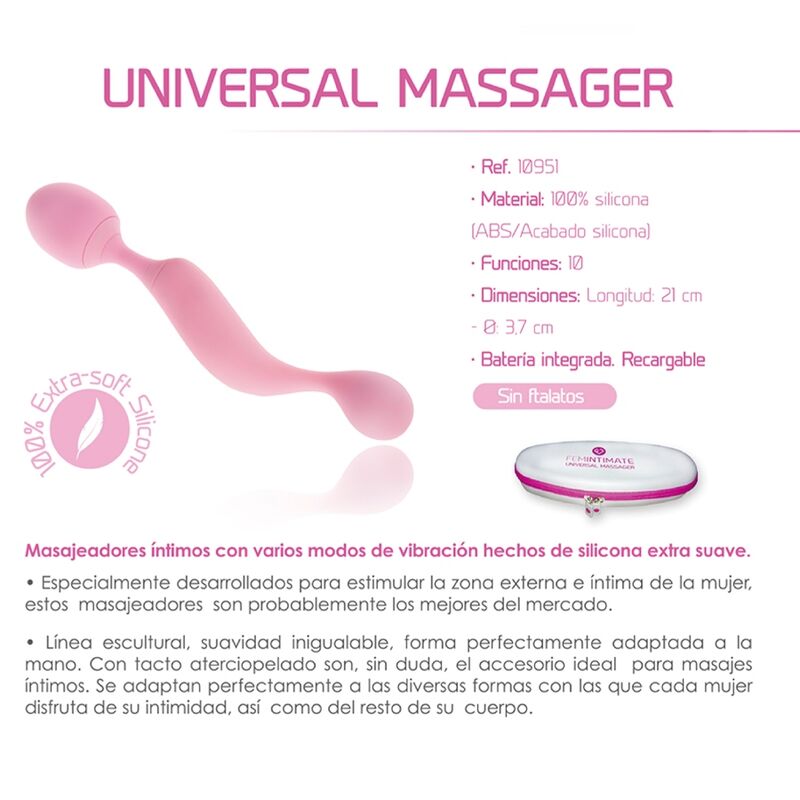 FEMINTIMATE Universal Massager silikon vibrator rosa