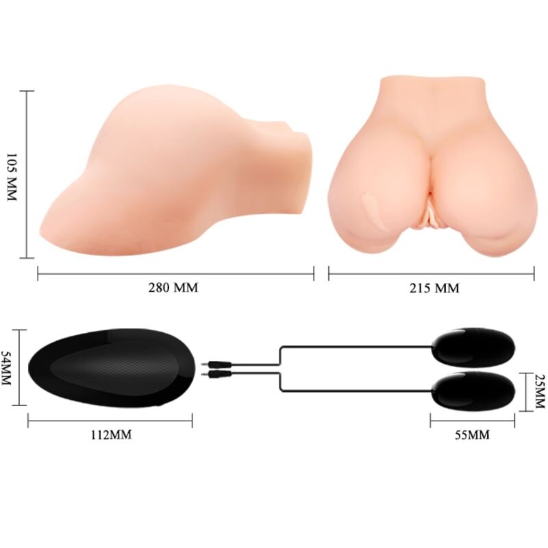 Realistisk vagina och anus med vibration