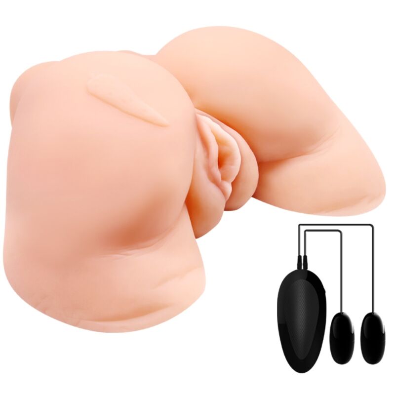 Realistisk vagina och anus med vibration