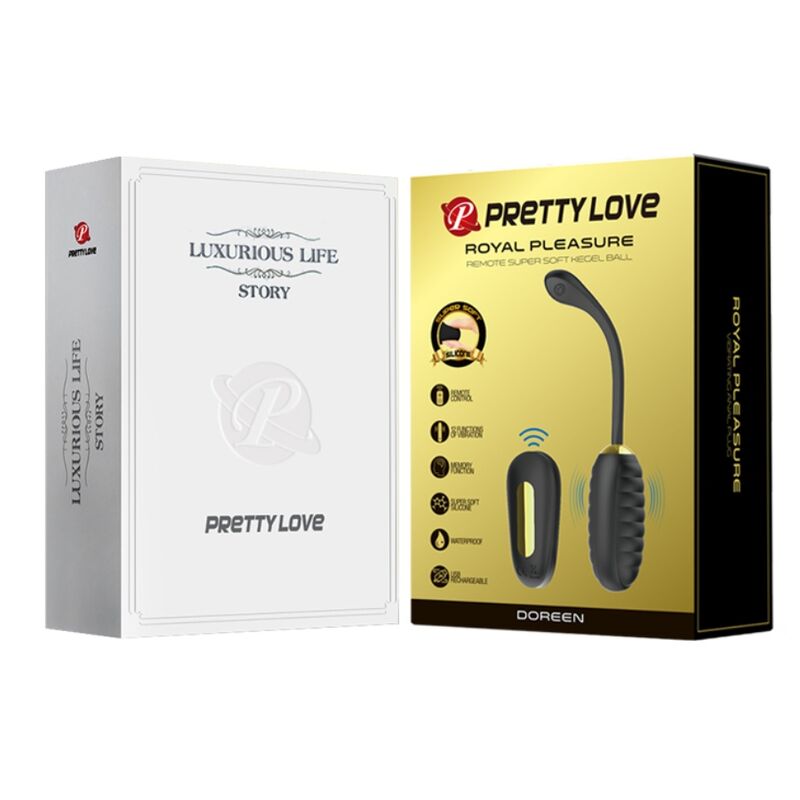 PRETTY LOVE - DOREEN LUXURY ÅTERLADDNINGSBART VIBRERANDE ÄGG SVART MED FJÄRRKONTROLL