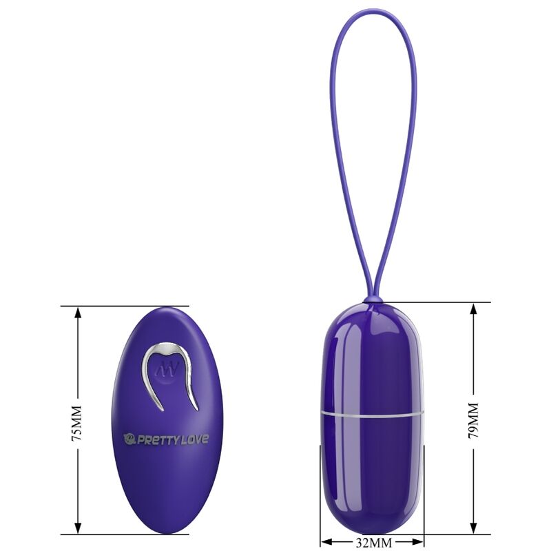 Vibrerande fjärrstyrt ägg i violett från Pretty Love