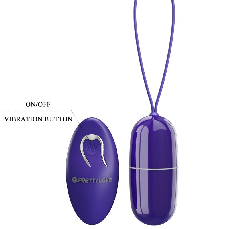 Vibrerande fjärrstyrt ägg i violett från Pretty Love