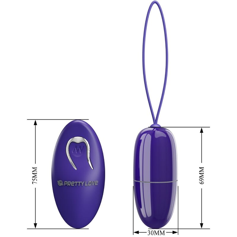 Vibrerande ägg med fjärrkontroll i violett