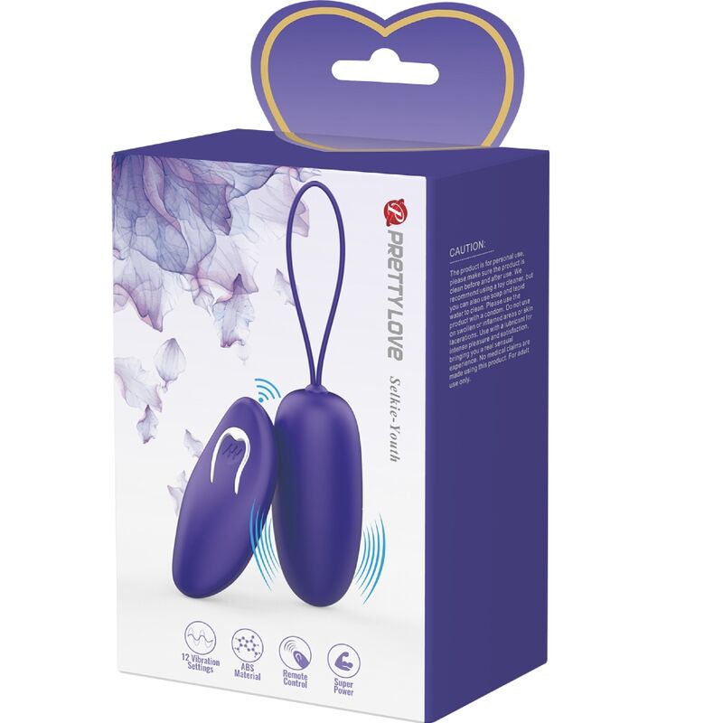 Vibrerande ägg med fjärrkontroll i violett