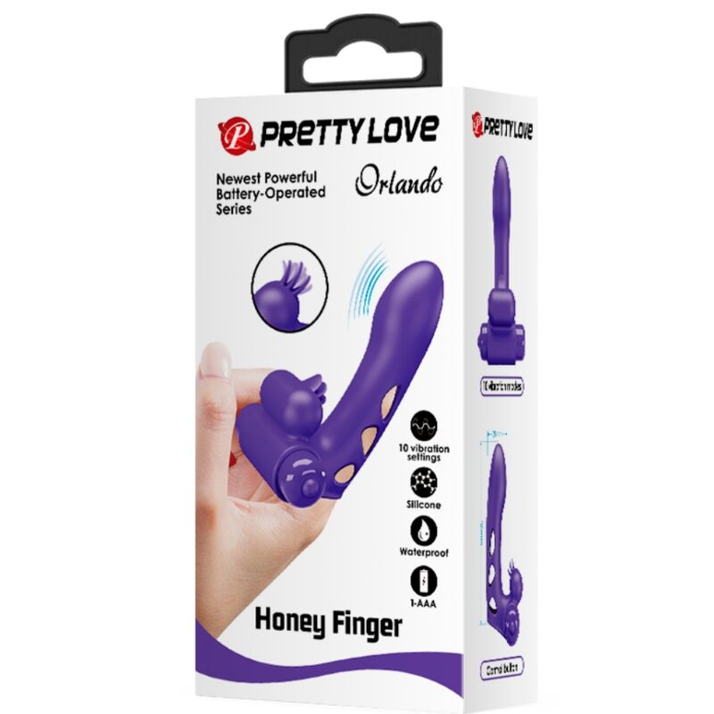 PRETTY LOVE Orlando lila vibrator fingerkåpa