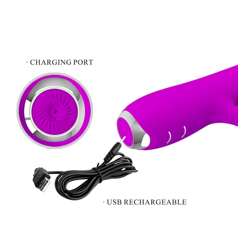 Återladdningsbar vibrator med lila suktionspropp