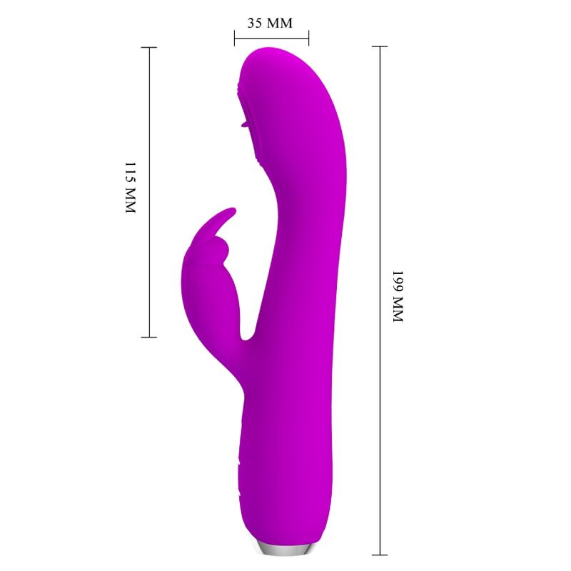 Återladdningsbar vibrator med lila suktionspropp