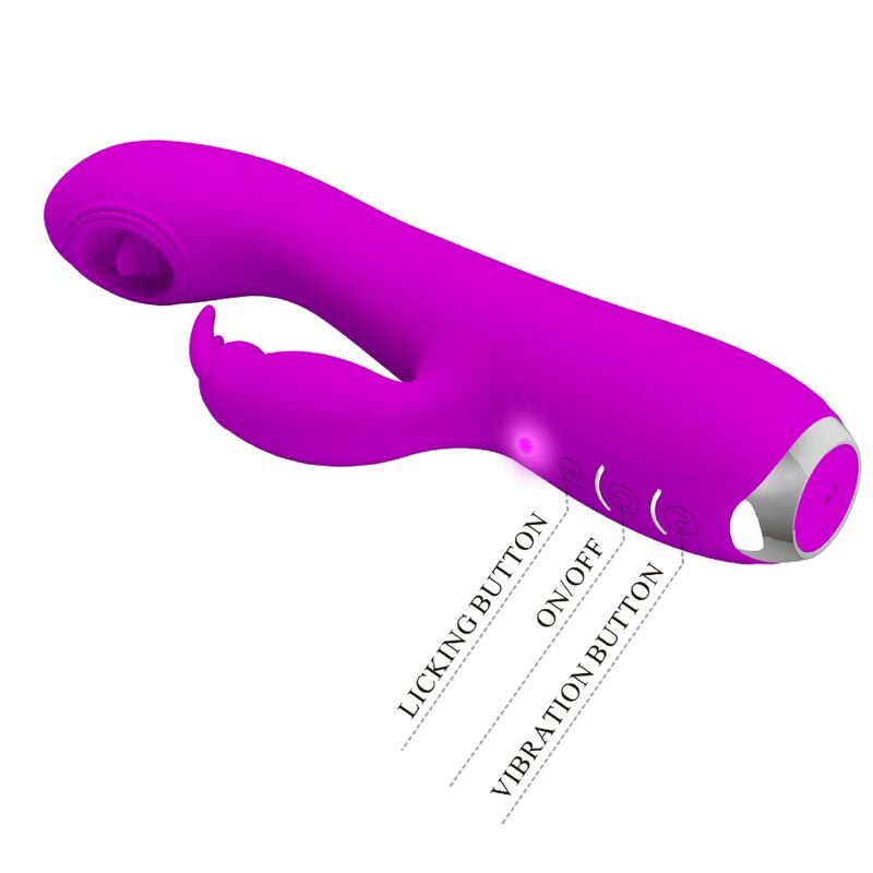 Återladdningsbar vibrator med lila suktionspropp