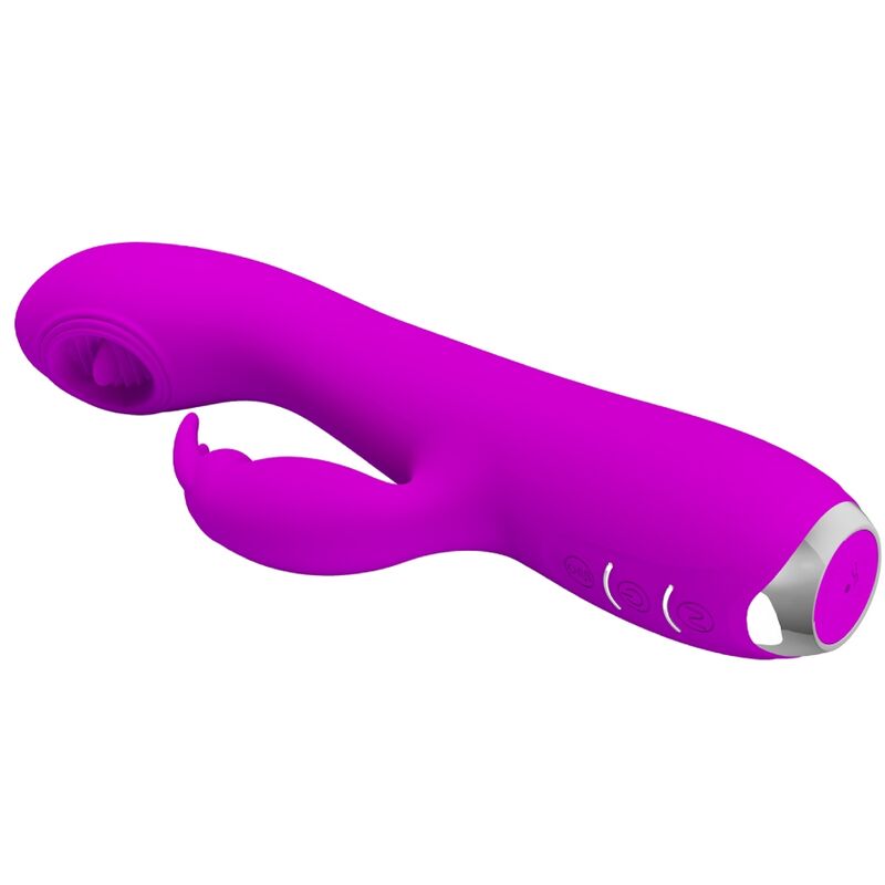 Återladdningsbar vibrator med lila suktionspropp