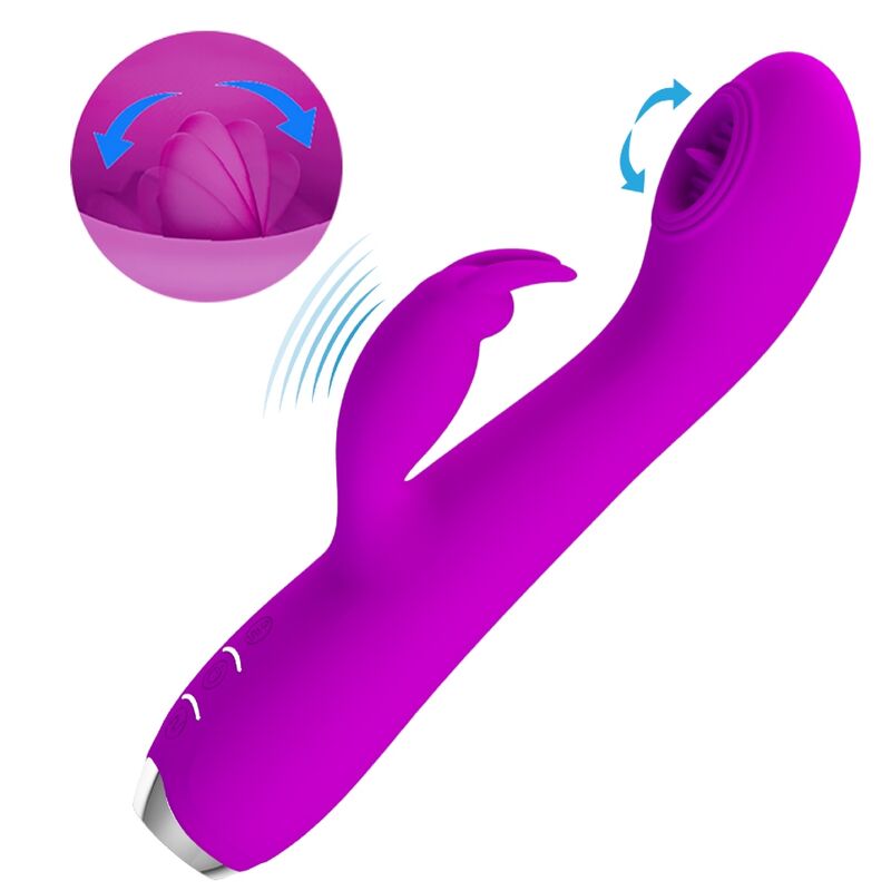 Återladdningsbar vibrator med lila suktionspropp