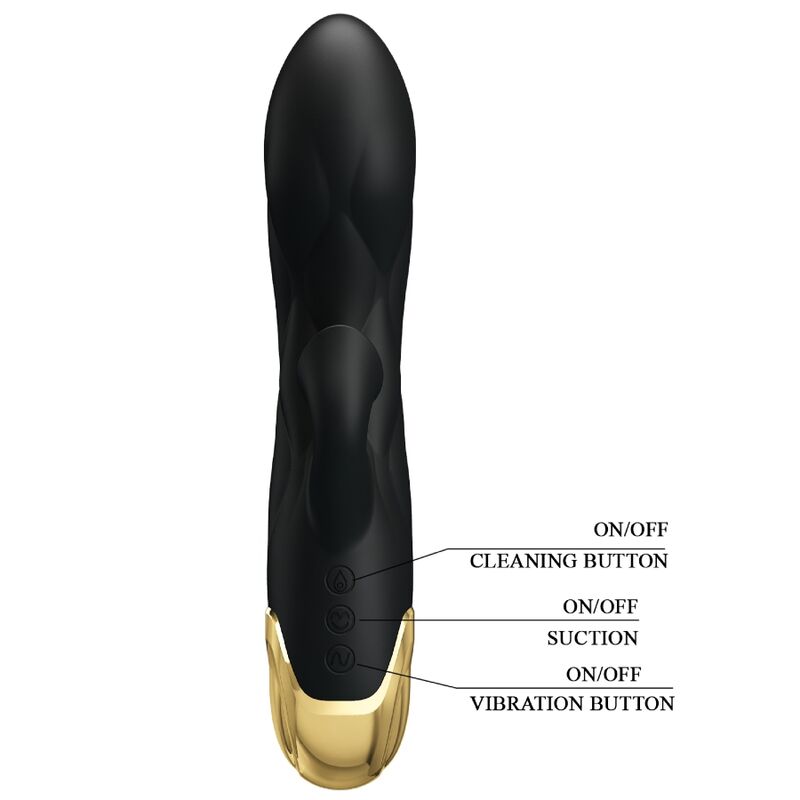 Svart lyxvibrator från PRETTY LOVE med guldplätering