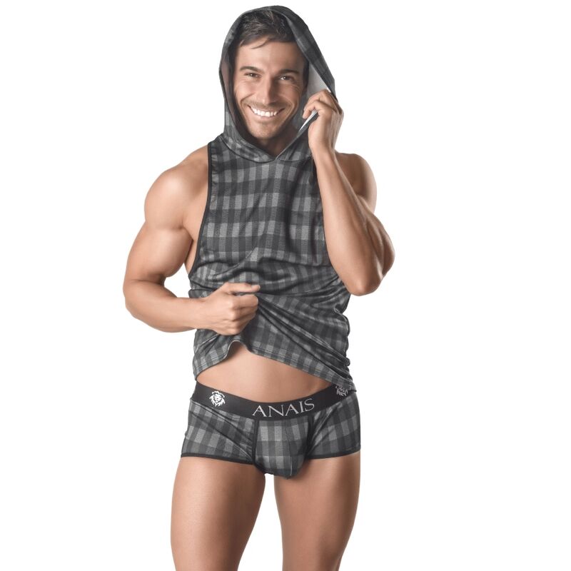 Hooded T-shirt i grå toner från ANAIS MEN
