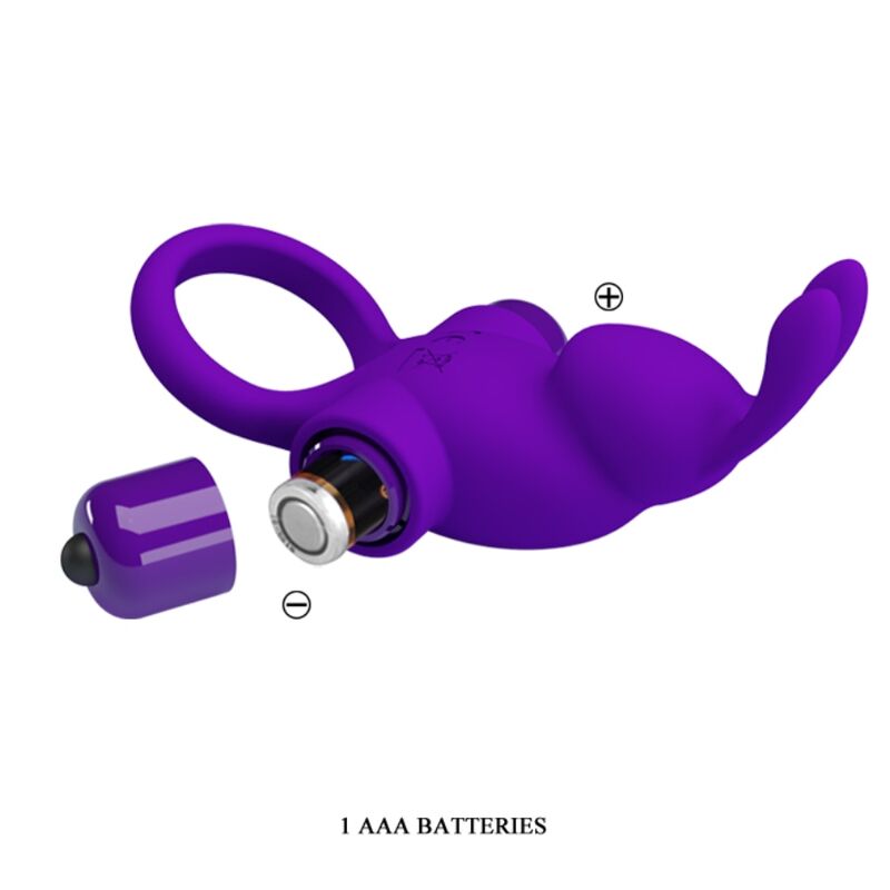 Vibratorring i Rabbit för lila penis från PRETTY LOVE