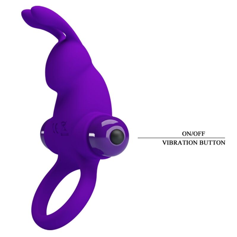 Vibratorring i Rabbit för lila penis från PRETTY LOVE