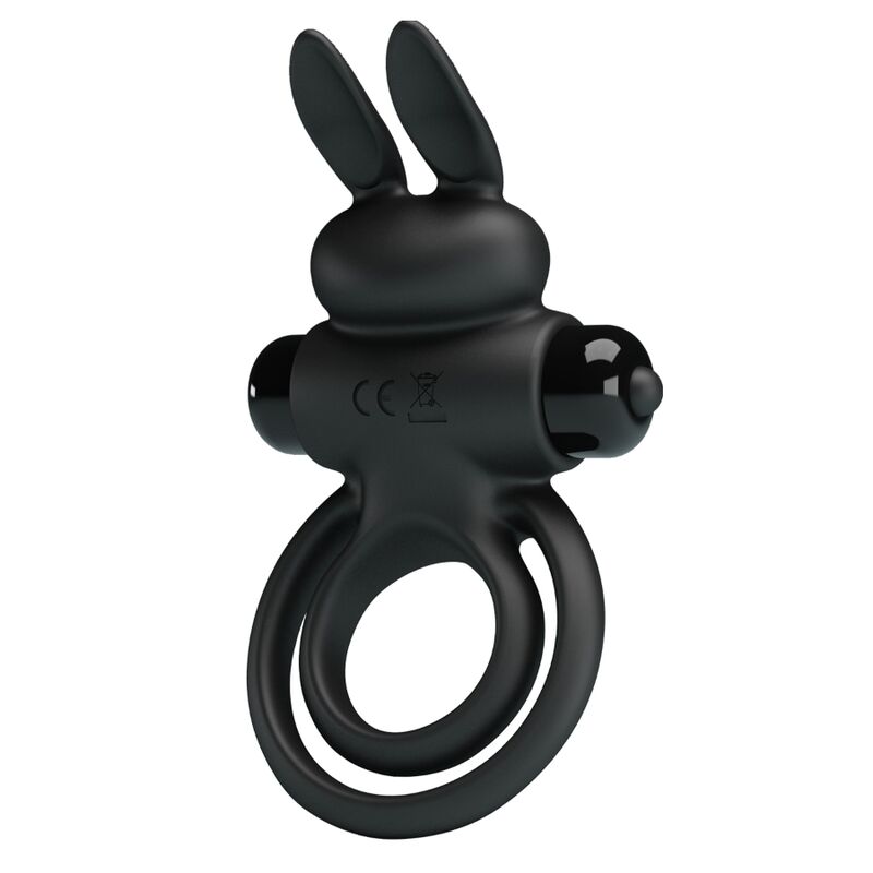 Pretty Love vibrator III rabbit ring för svart penis