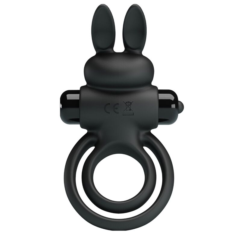 Pretty Love vibrator III rabbit ring för svart penis