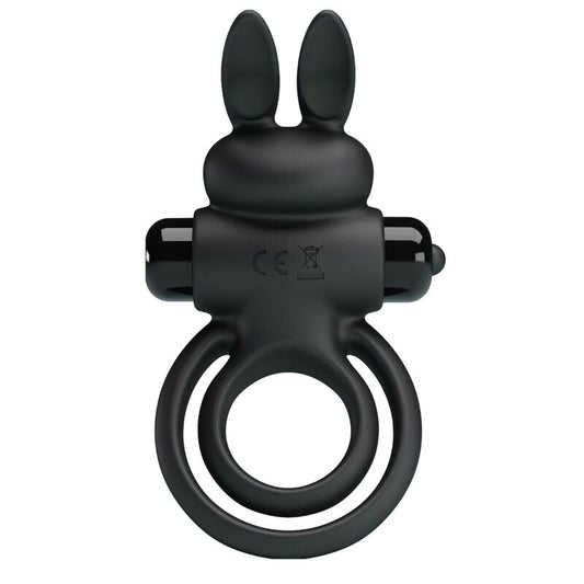 Pretty Love vibrator III rabbit ring för svart penis