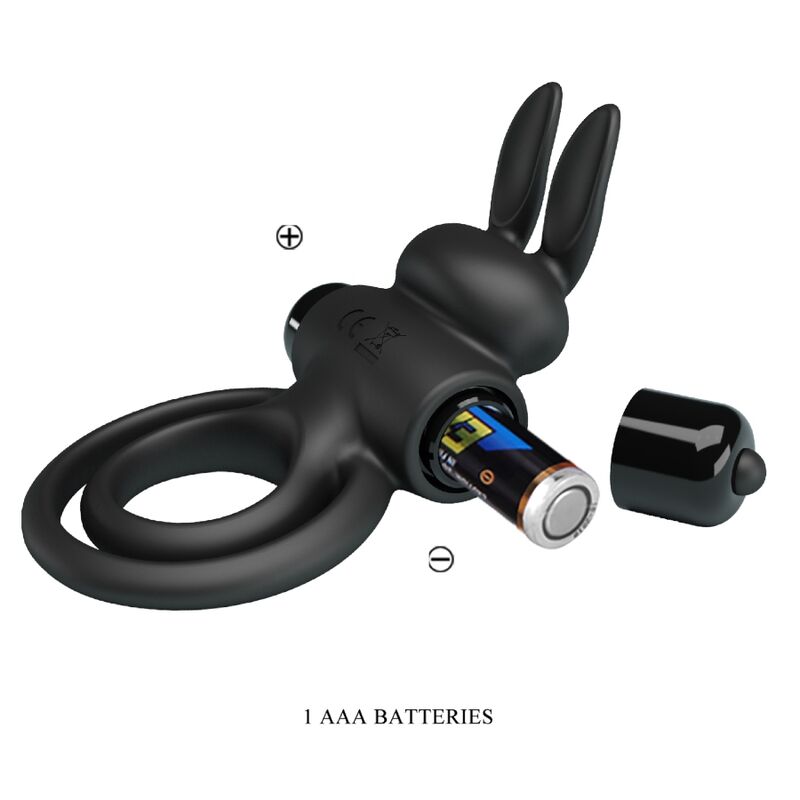 Pretty Love vibrator III rabbit ring för svart penis
