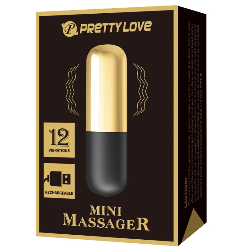 Gyllene uppladdningsbar bullet vibrator från PRETTY LOVE