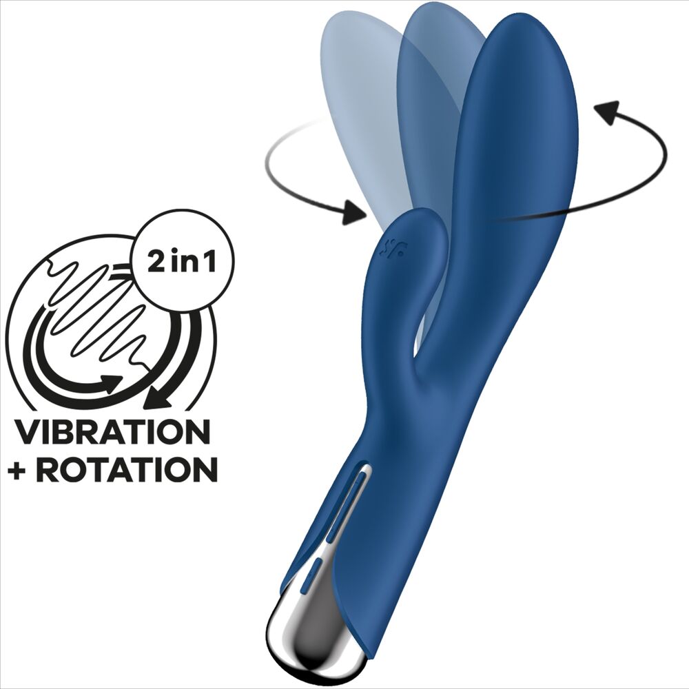 SATISFYER - SPINNING RABBIT 1 KLITORIS OCH G-PUNKT STIMULATION BLÅ
