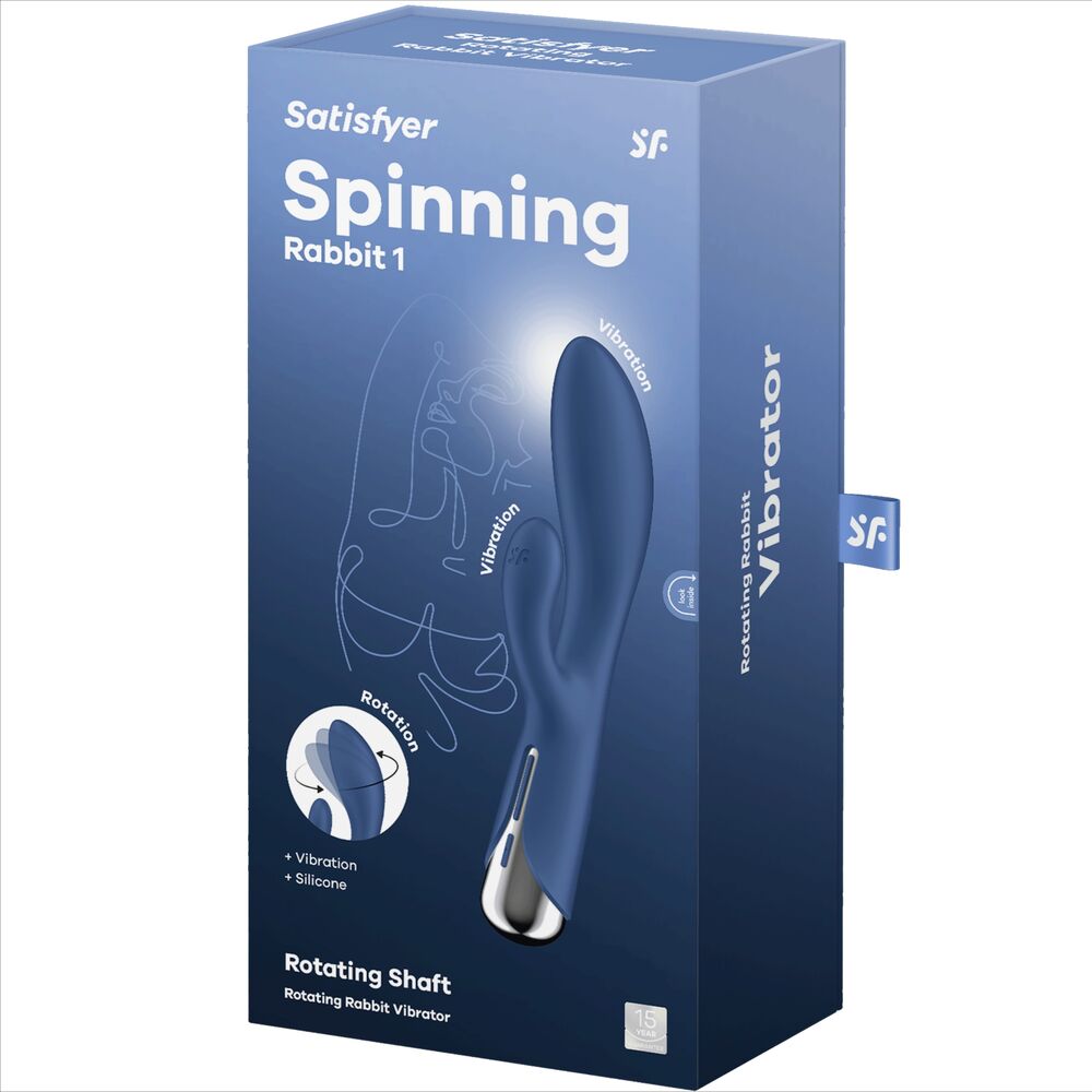 SATISFYER - SPINNING RABBIT 1 KLITORIS OCH G-PUNKT STIMULATION BLÅ