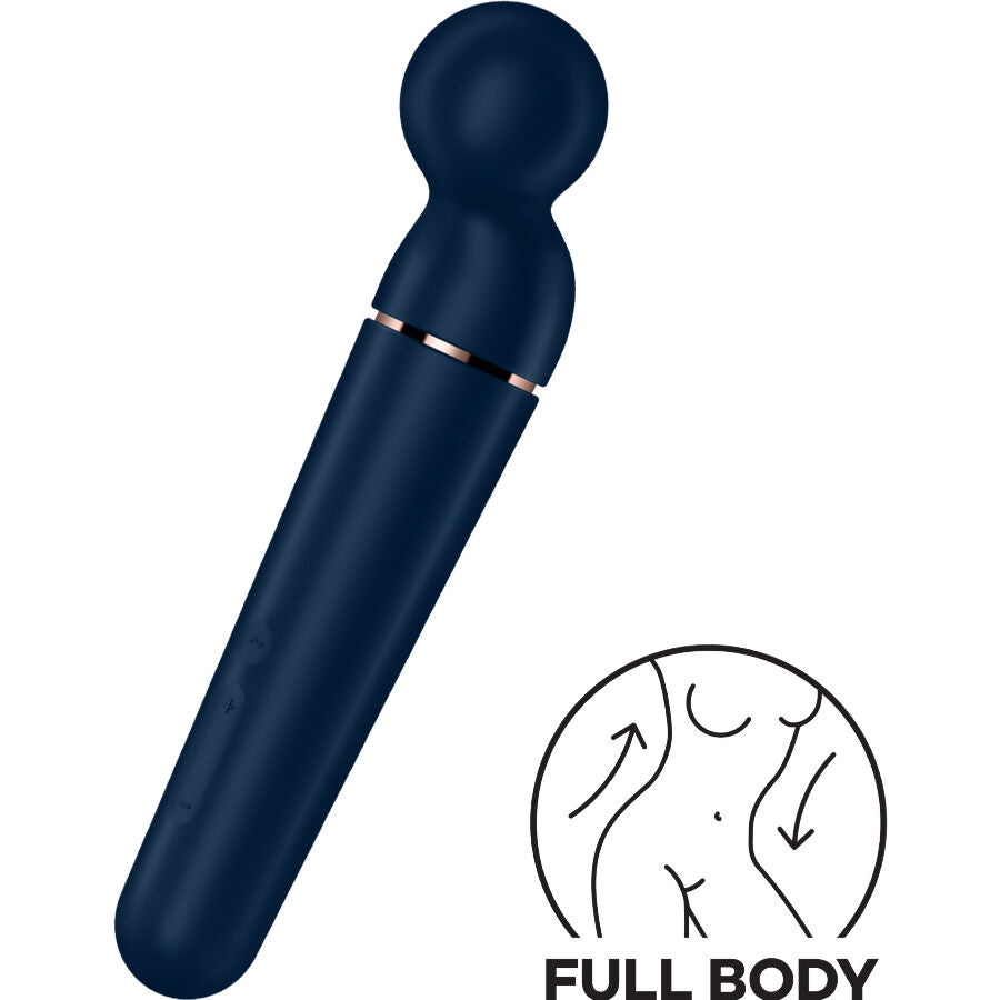 Satisfyer Planet Wand-er vibrator massager i blå färg