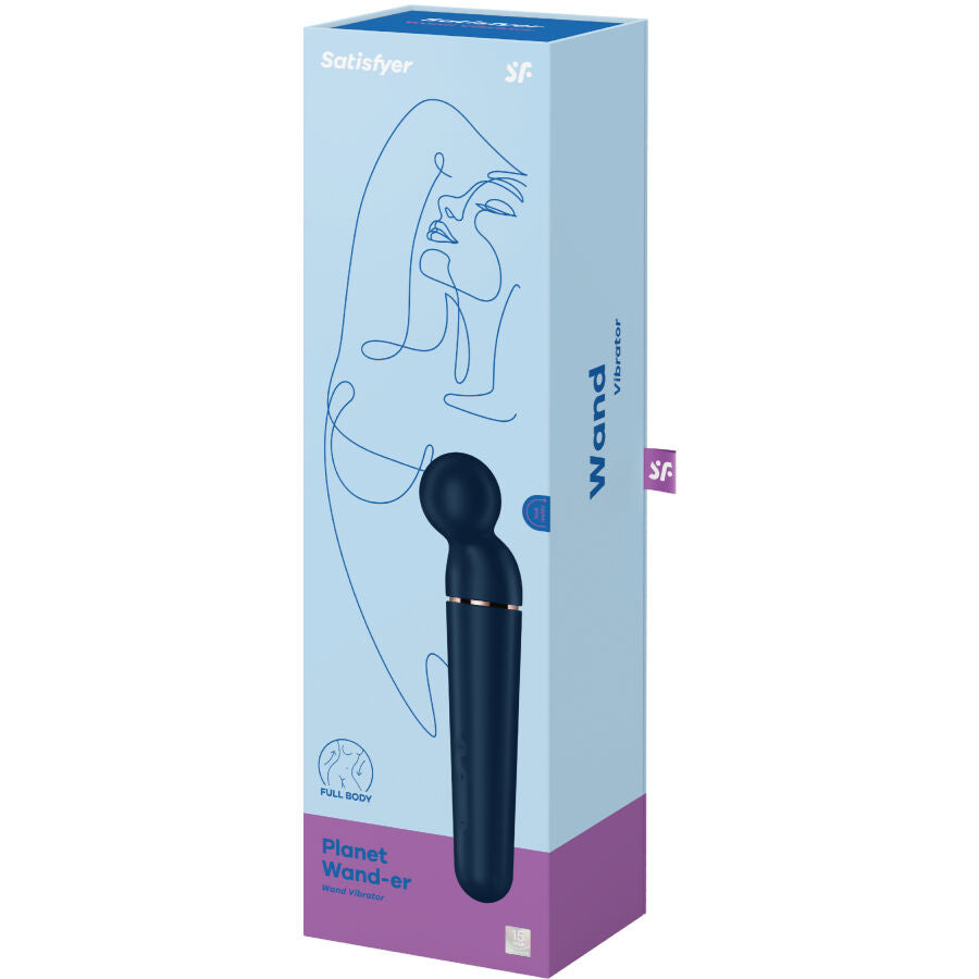Satisfyer Planet Wand-er vibrator massager i blå färg