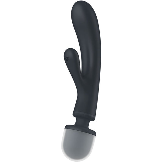 Satisfyer Triple Lover Rabbit Vibrator Massager i grå färg