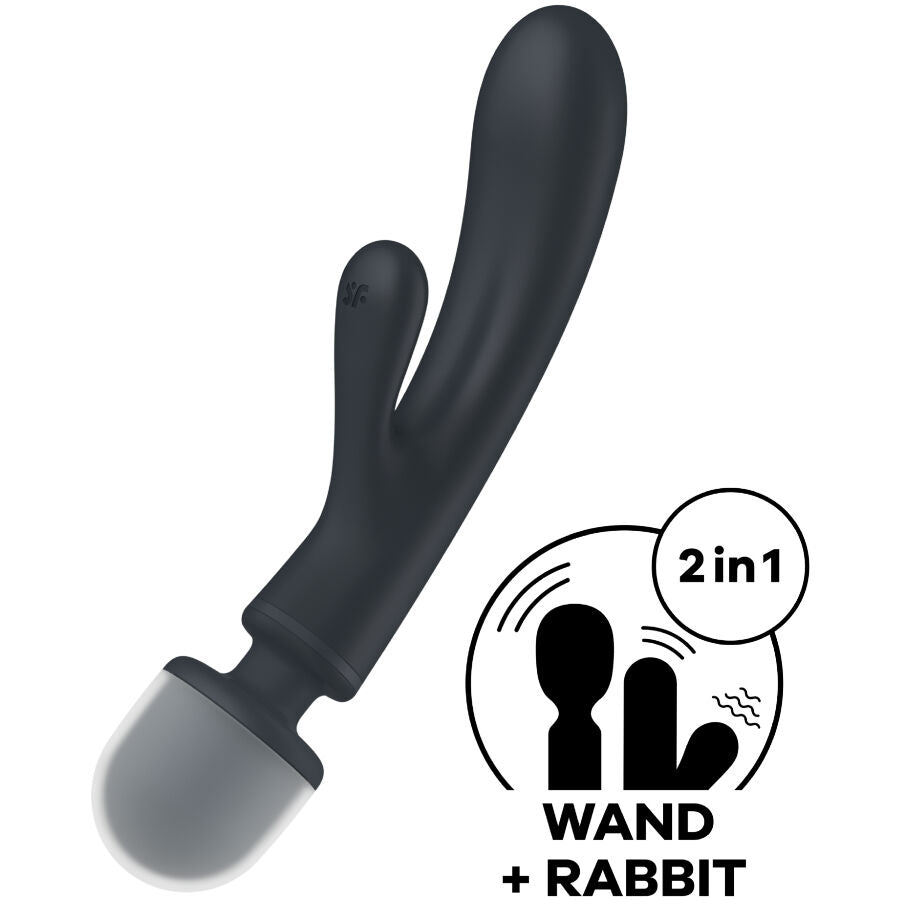 SATISFYER - TRIPLE LOVER RABBIT VIBRATOR MASSAGER GRÅ