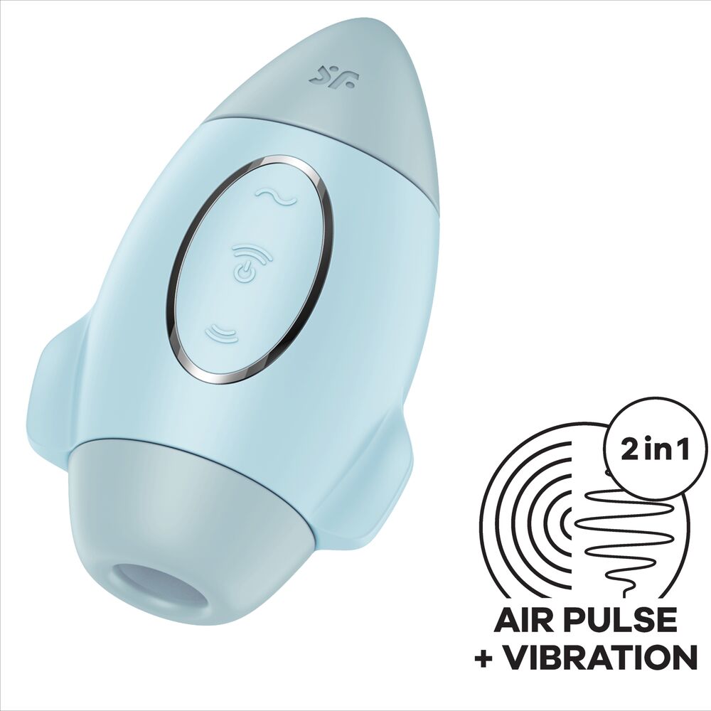 SATISFYER - MISSION CONTROL BLUE LITEN DUBBEL IMPULSVIBRATOR