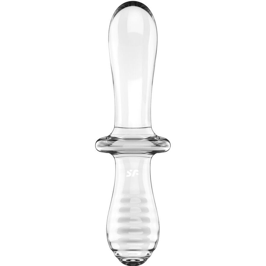 Satisfyer Double Crystal Dildo i transparent borosilikatglas